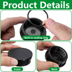 Close view of Mizelu cap's threaded design for reliable fit on sprinkler heads.