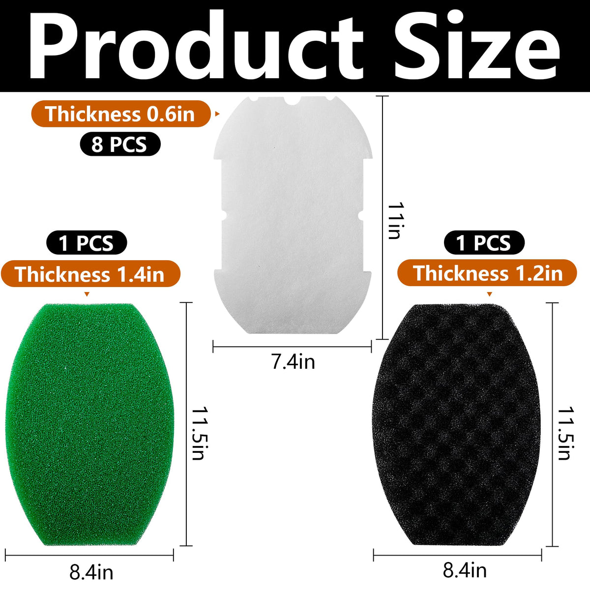 Mizelu white fiber pad for fine filtration and debris trapping
