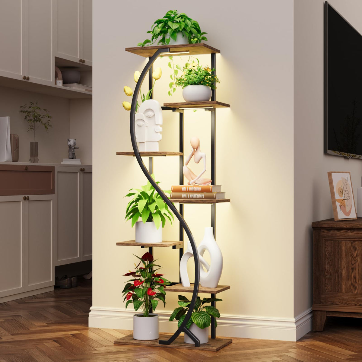 MJOMKN 0.85mm iron frame provides sturdy multi-plant support.