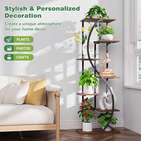 MJOMKN shelves with water-resistant finish protect plants from moisture.