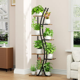 MJOMKN seven-tier shelves arranged for diverse pots