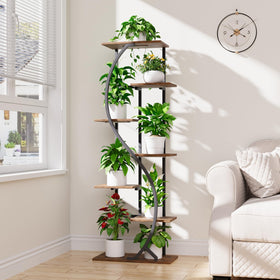 MJOMKN S-shaped display stand highlights a stylish corner decor.