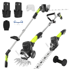 MJUM 3-in-1 cordless hedge trimmer extendable pole enables high hedges trimming