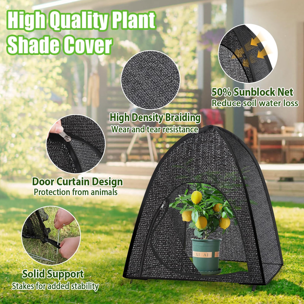 MJZ 50-percent sunblock shade for plants reduces harsh light while preserving airflow.