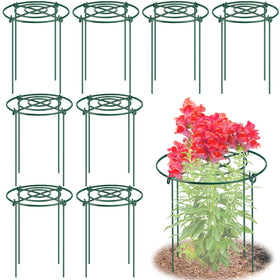 MJZ 8-pack peony cages with grid-top offer upright support for blooming peonies.