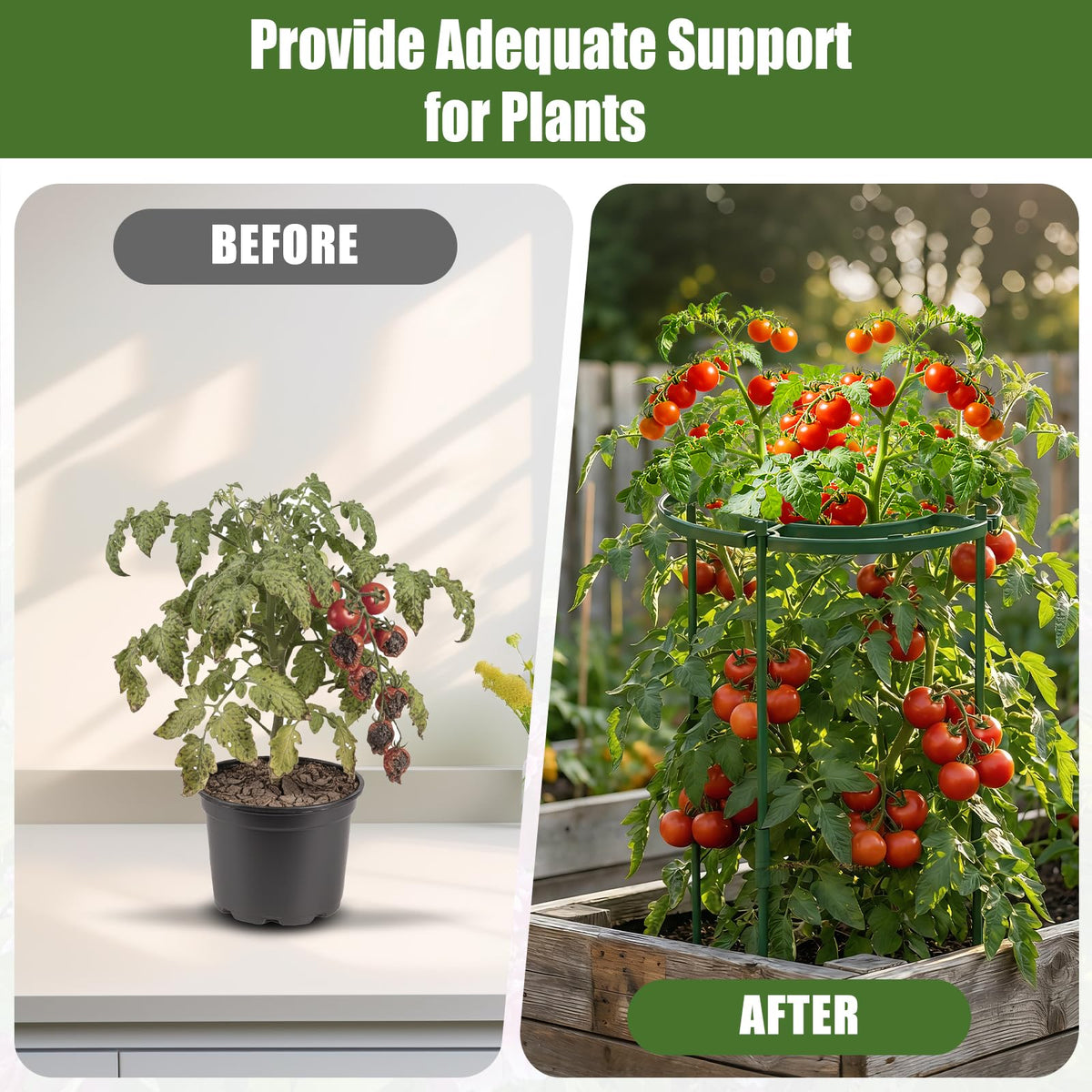 MJZ adjustable-height rings let you customize plant support.