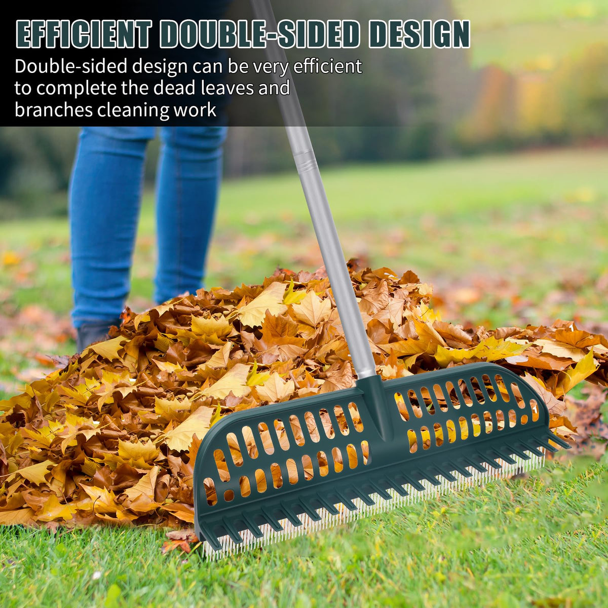 MJZ turf rake easy tool-free assembly for quick setup.
