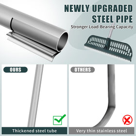 MJZ turf rake three-height options reduce bending and back strain.