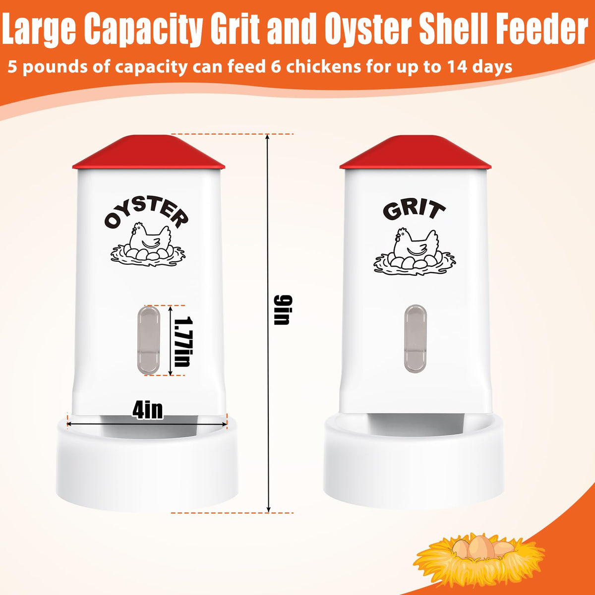 MJZ oyster shell feeder lid keeps feed clean and dry