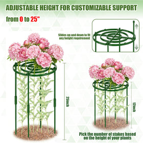 MJZ peony cages 25-inch height supports tall stems.