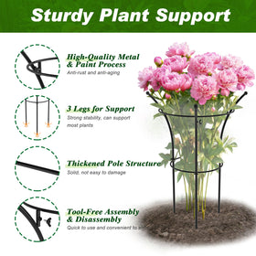 MJZ peony cages in garden highlight weather-ready metal and rust-resistant finish