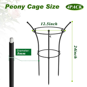 MJZ peony cages side view shows double-ring stability for upright flowering clusters