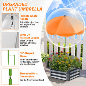 MJZ packaging includes two umbrellas, two poles, and two stakes for easy setup.