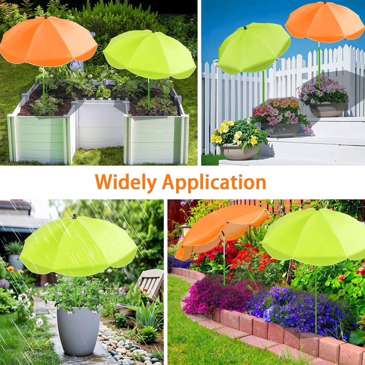 MJZ plant umbrellas add color to gardens while providing practical shade.