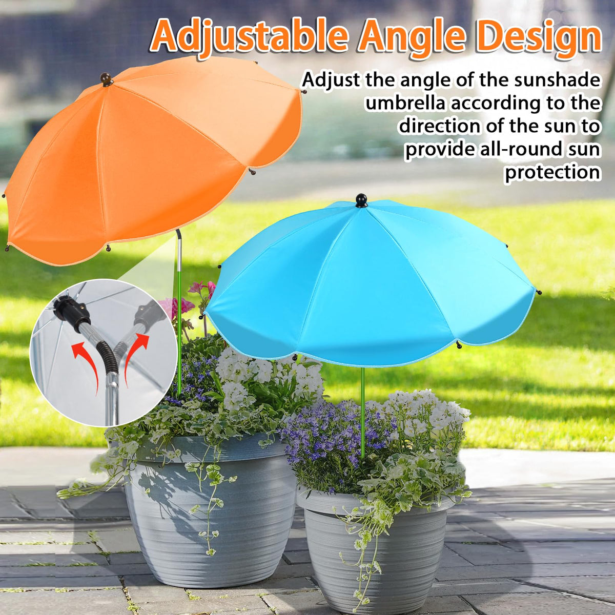 MJZ plant umbrella silver-coating-uv provides reflective shield keeping leaves cooler