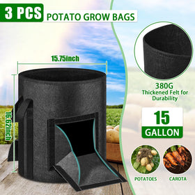 MJZ potato grow bag with observation window to monitor soil moisture and maturity