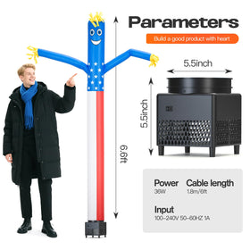 Mkevi night-ready tube man with spotlights creates dramatic nighttime displays.