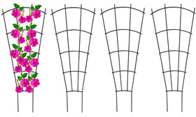 Mklsit 4-pack plant trellis in fan shape provides strong support for climbers.