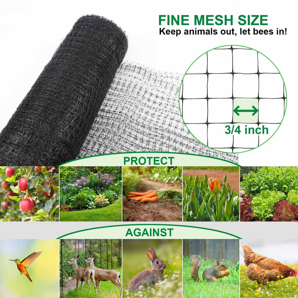 Mklsit bird netting mesh closeup showing protective squares.