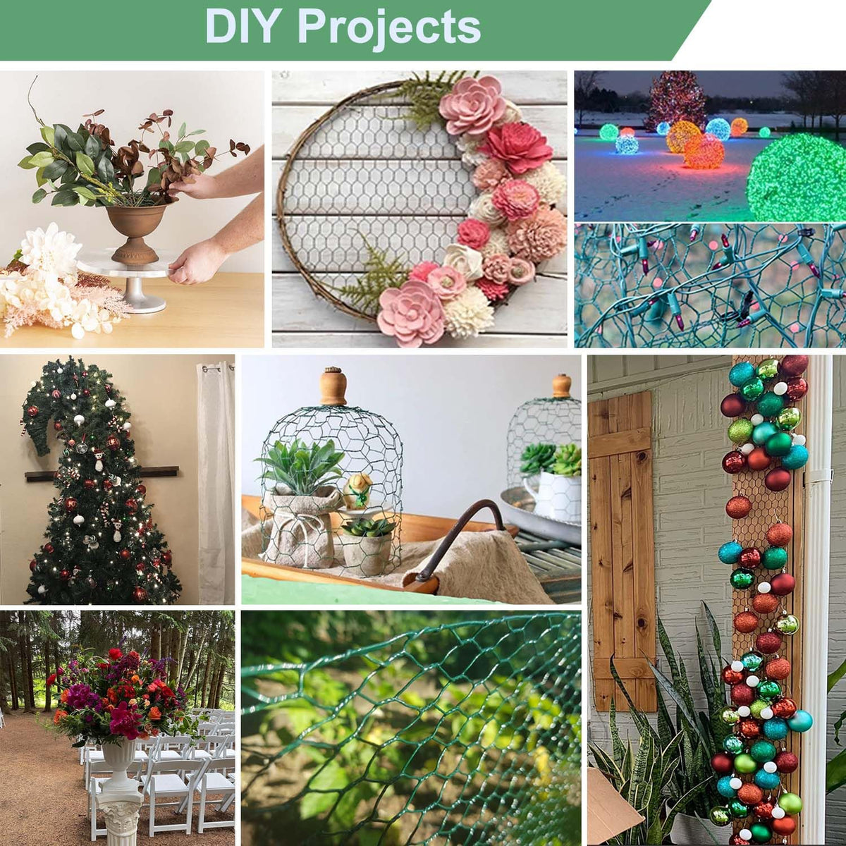 Mklsit versatile DIY crafts mesh for cages, trellises, and gardens.