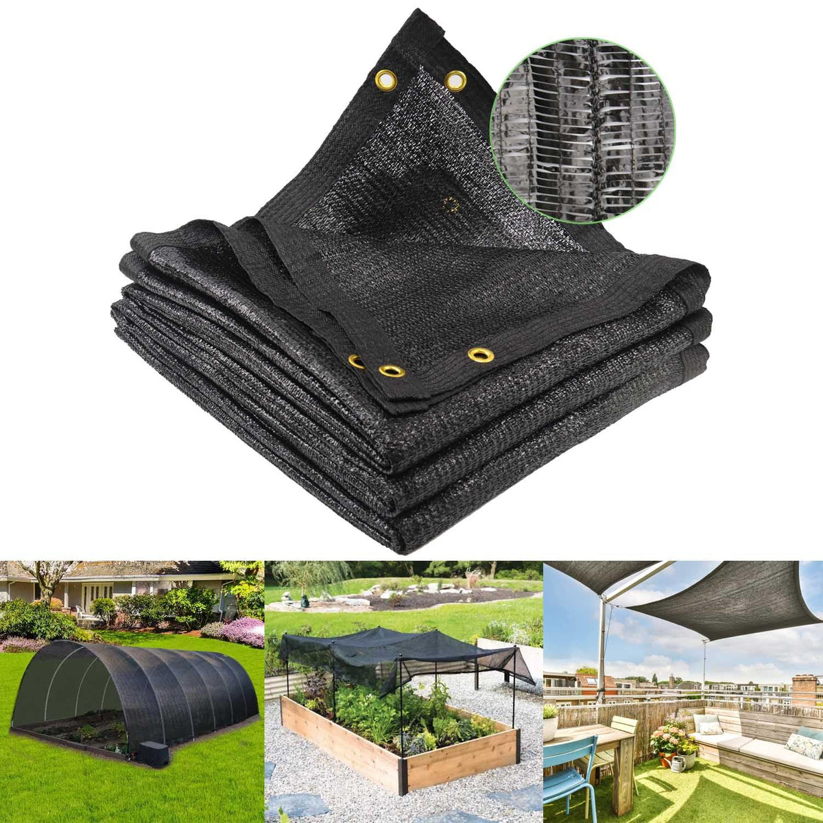 Mklsit garden 40% shade cloth set up for plant shade and airflow