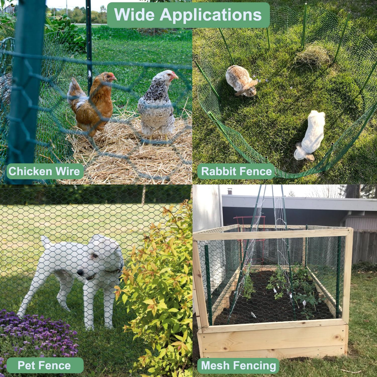 Mklsit garden protection mesh guards beds from pests and animals.