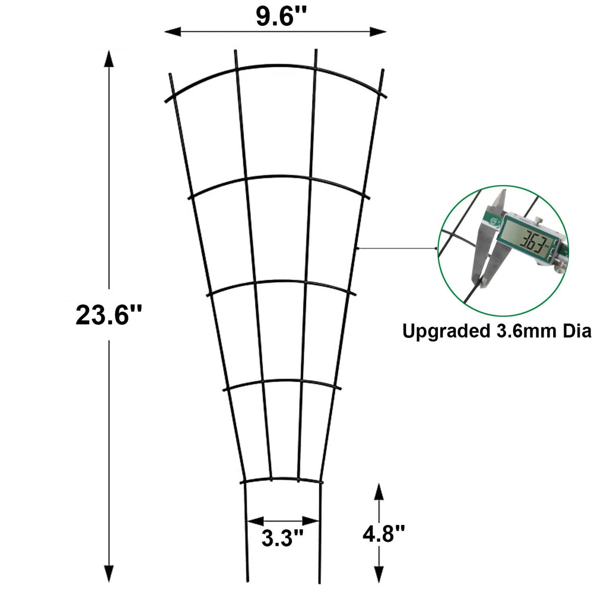 Mklsit stackable trellis option to extend height as plants grow.