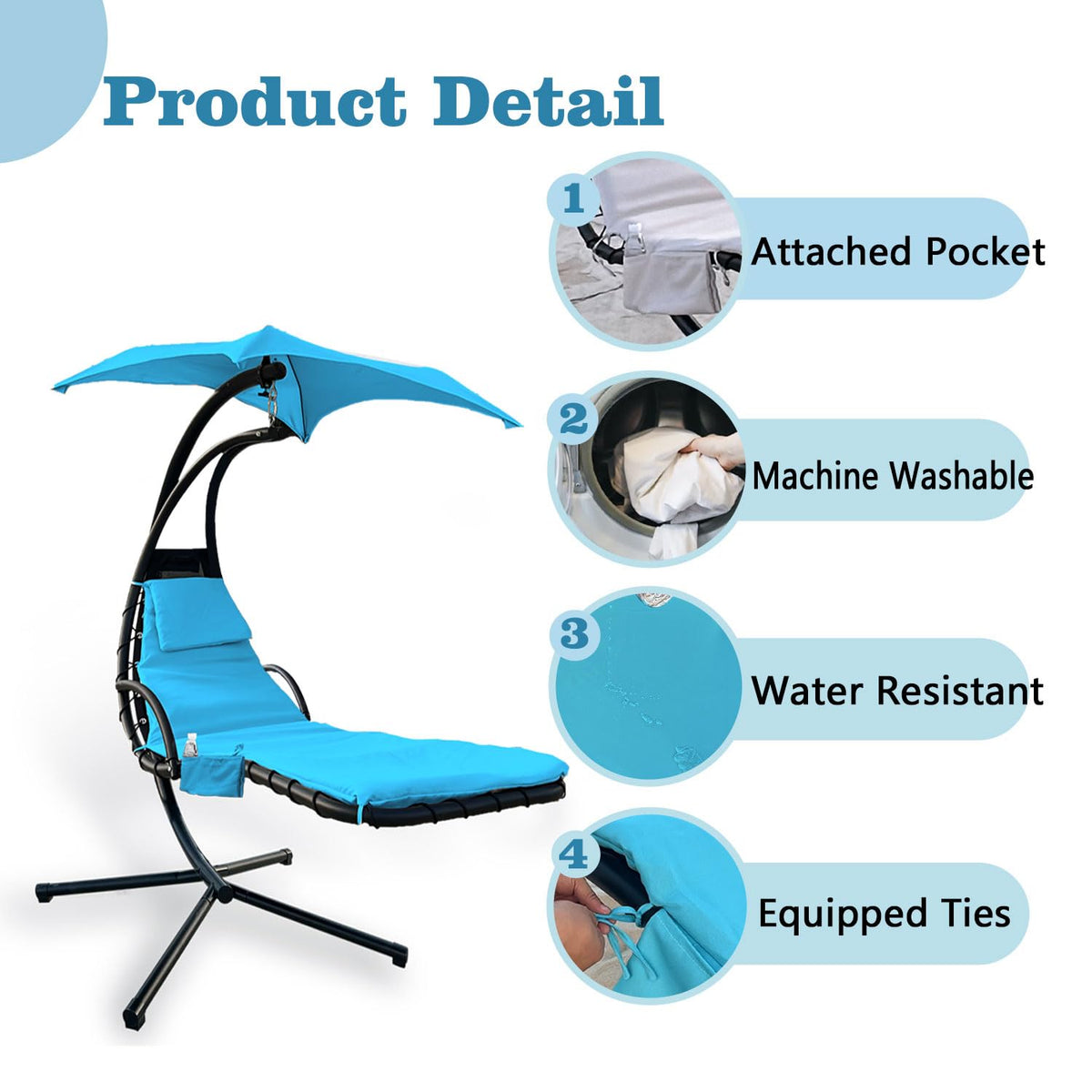 MKLTUHGDG curved chaise lounge cushion cover with ties for easy attachment.