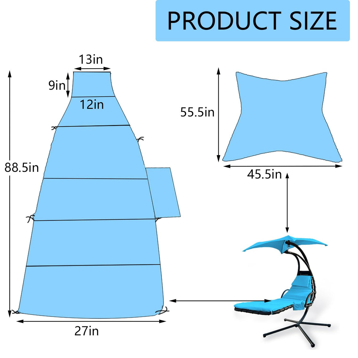 MKLTUHGDG umbrella canopy for four-spoke frames provides shade and rain protection.