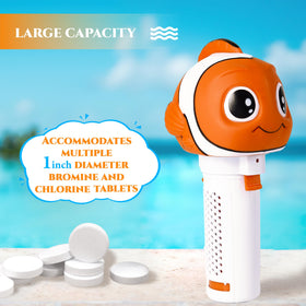 MKLZ floaters ideal for hot tubs and spas with playful clownfish design.
