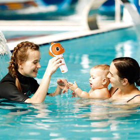 MKLZ chlorine floater compatible with pools, spas, and inflatable setups.