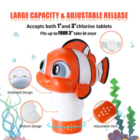 Durable PVC-ABS chlorine dispenser built to withstand sun and pool water.