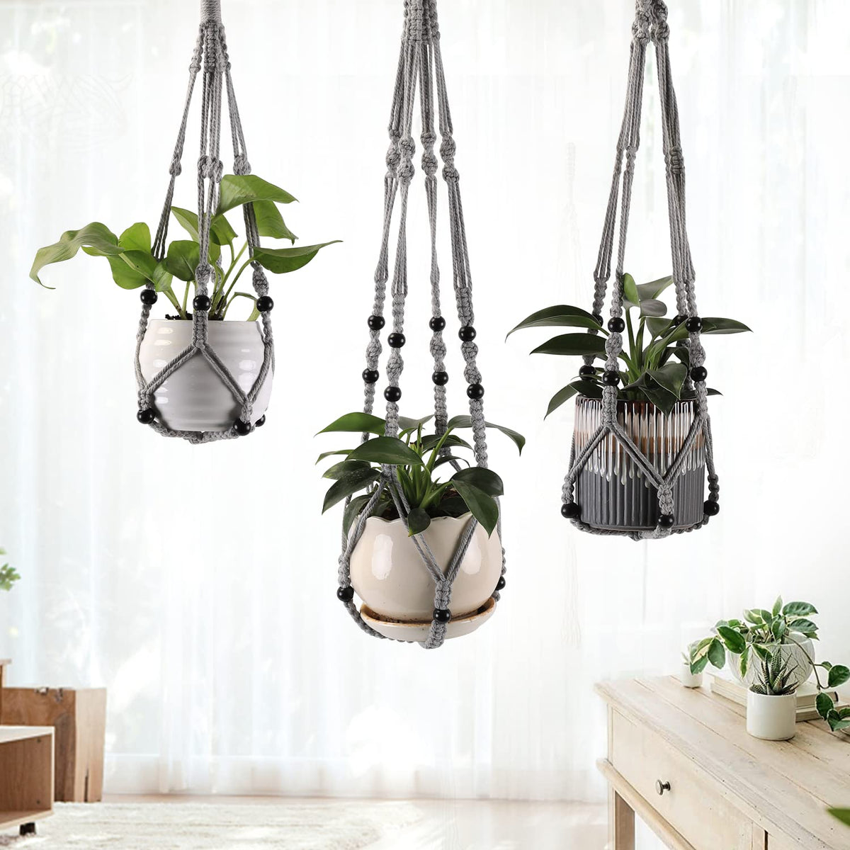 MKO SHUN ceiling flower pot holder gray elevates ceiling display