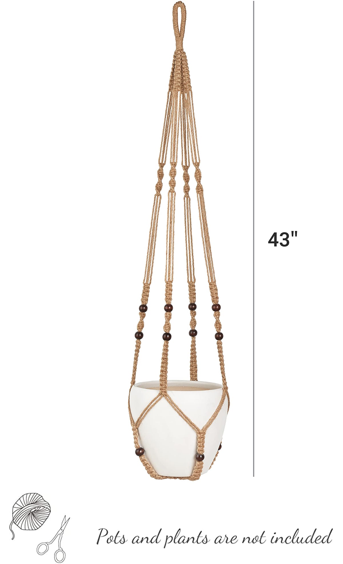 Gives a stylish boho touch while securely holding planters up to 12 inches