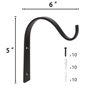 Mkono 4-pack iron wall hooks for wind chimes, stylish wall display