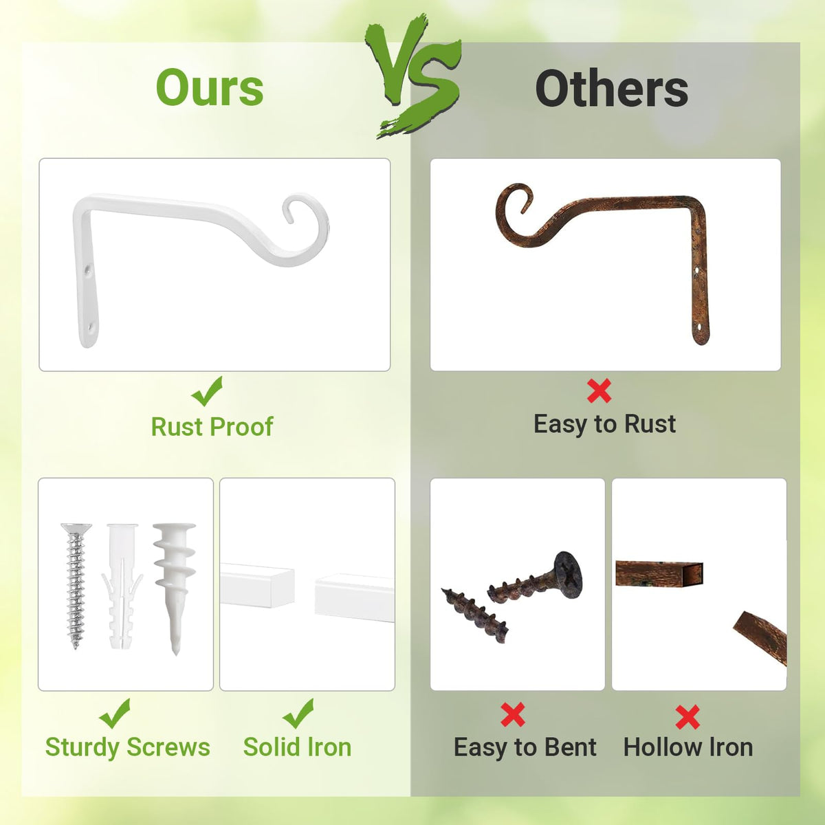Mkono bird feeder bracket keeps feeders secure and accessible to birds.