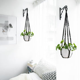 Mkono cotton cord plant holder adds texture and warmth.