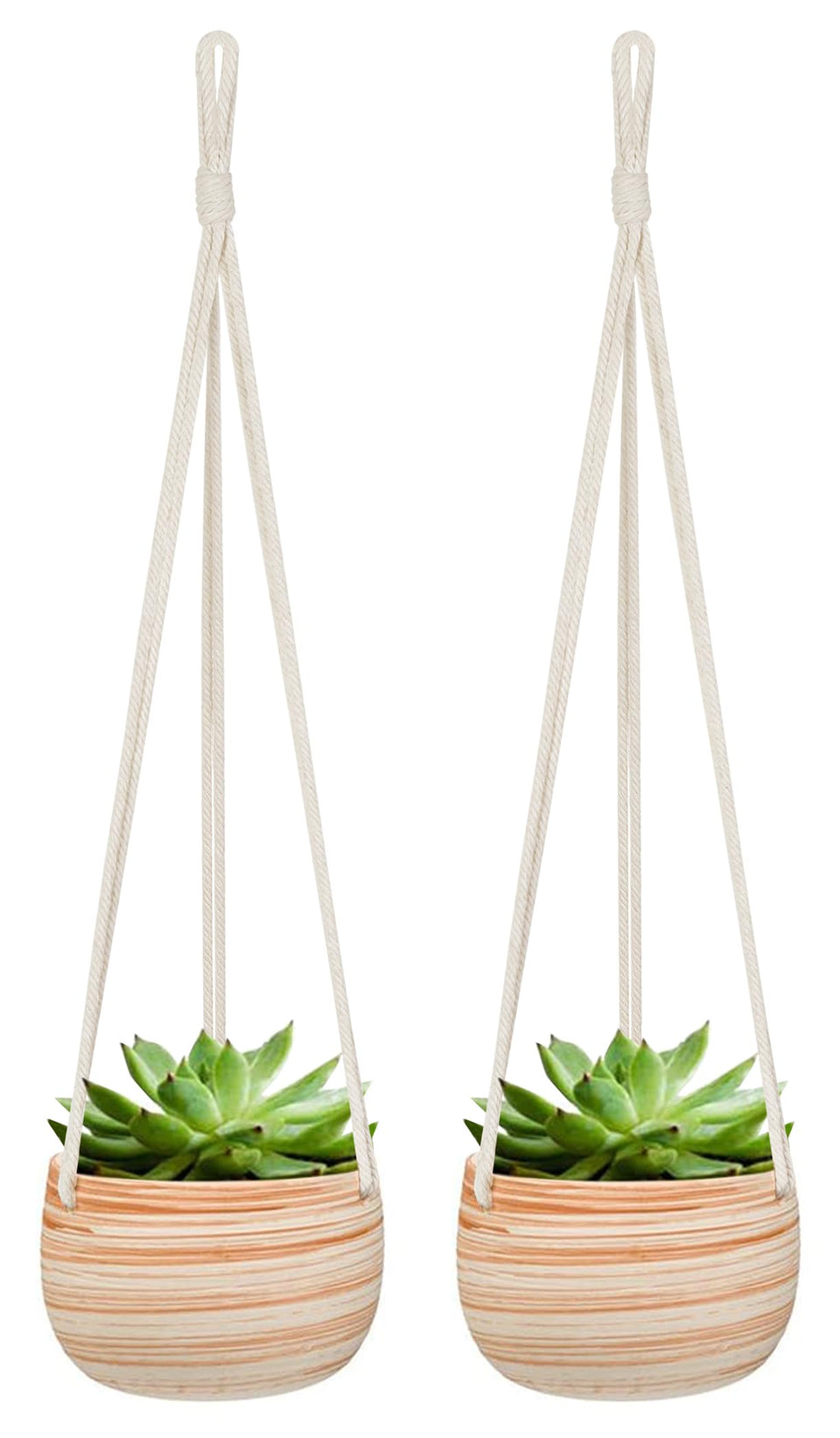 Mkono ceramic hanging planter with 5-inch pot for indoor greenery.