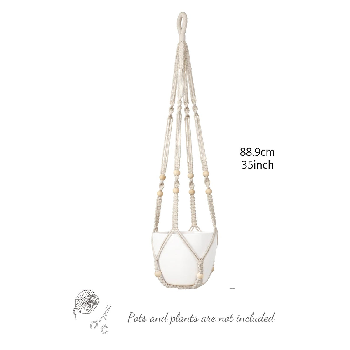 Mkono cotton cord weave supports various planter shapes with secure hold.