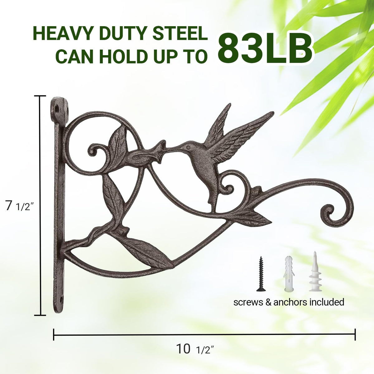 Mkono curved-tip hanger offers secure grip for small garden items and lanterns.