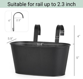 Mkono detachable hooks for railing enable flexible planter placement.