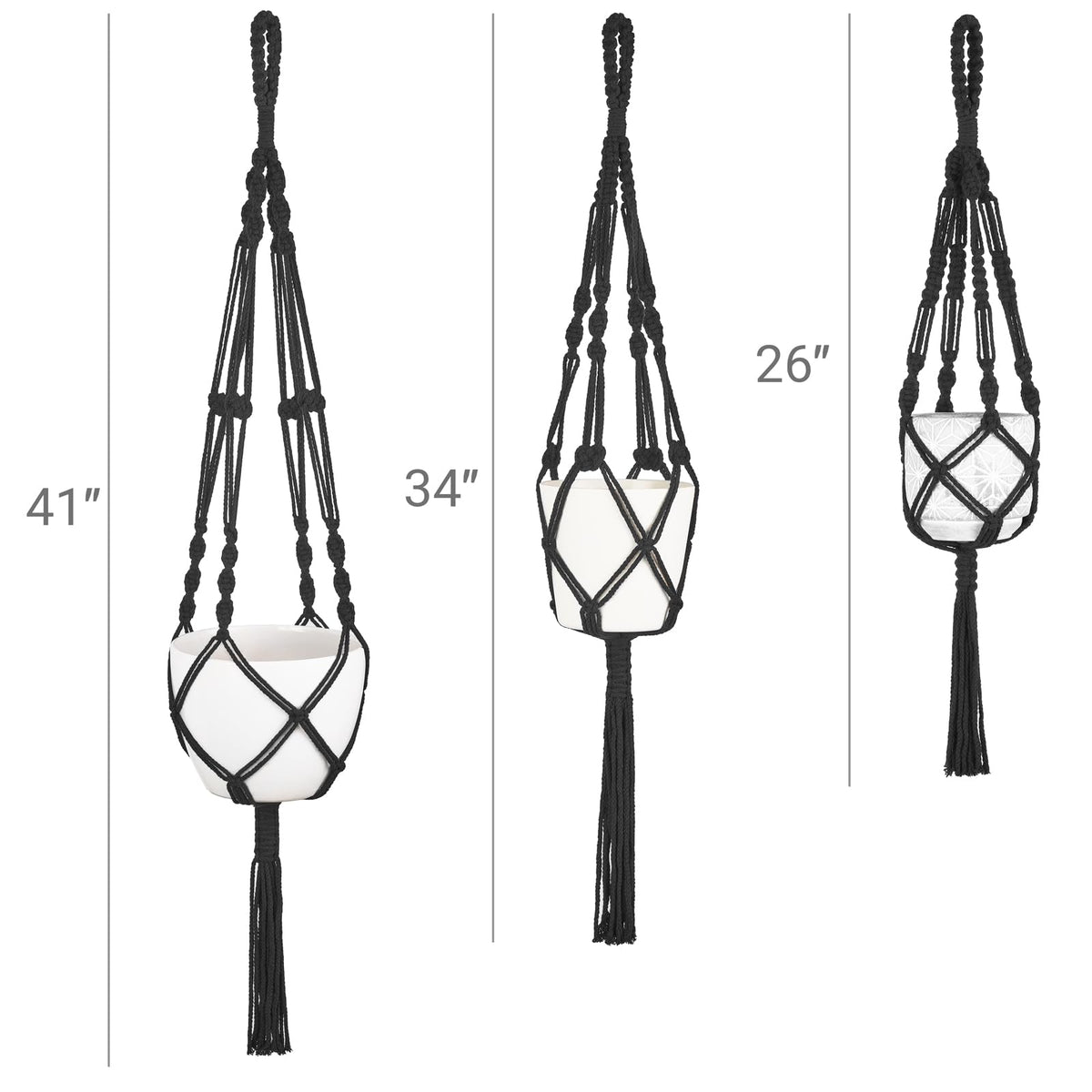 Mkono macrame plant hangers provide sturdy support for various pot shapes