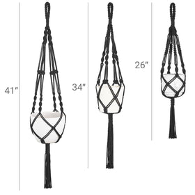 Mkono macrame plant hangers provide sturdy support for various pot shapes