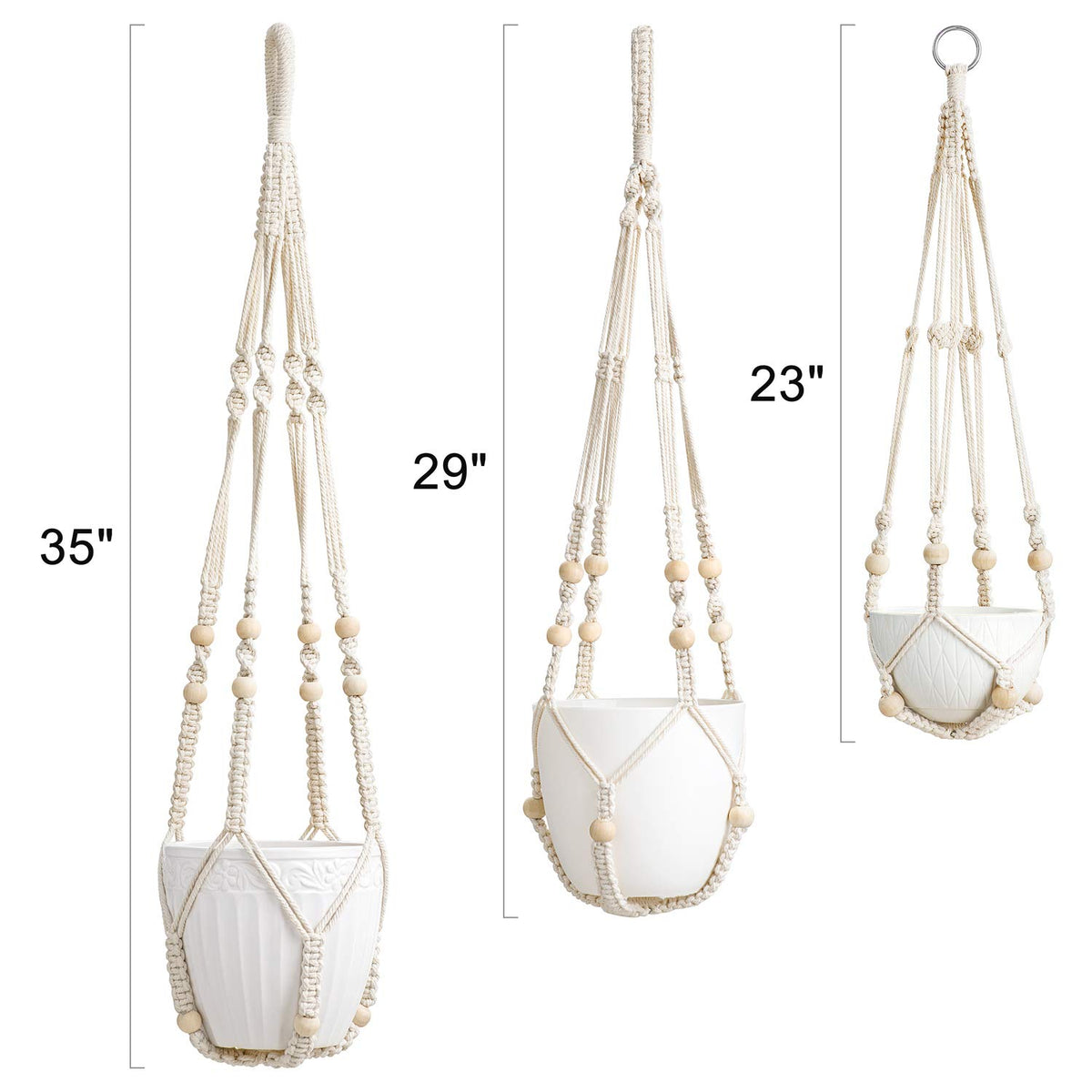 Mkono indoor-outdoor plant hanger ivory suits porches and windows.