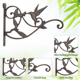 Mkono iron hanging plant bracket adds sturdy support for pots and planters.
