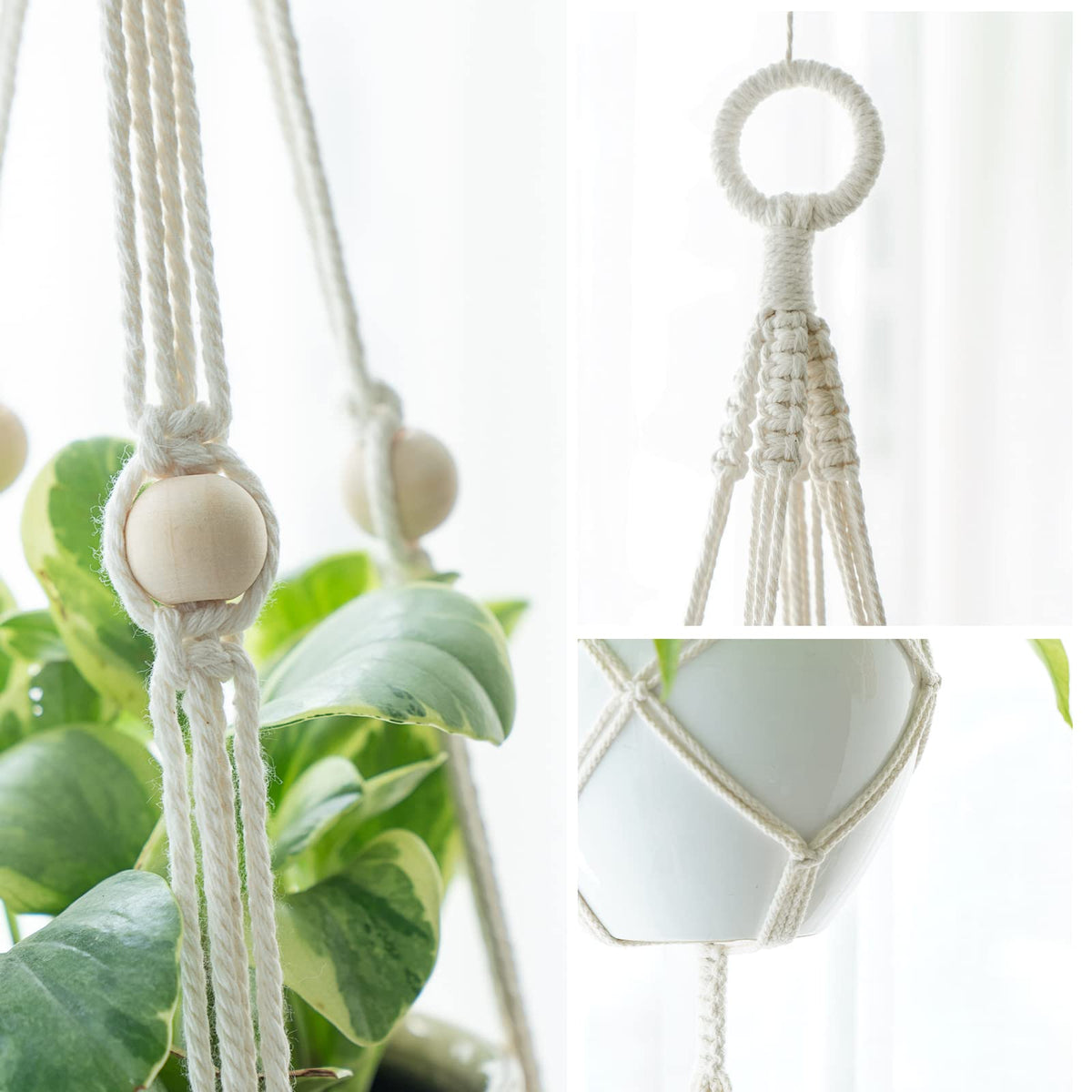 Mkono macrame detail highlights knots and craftsmanship for a vintage feel