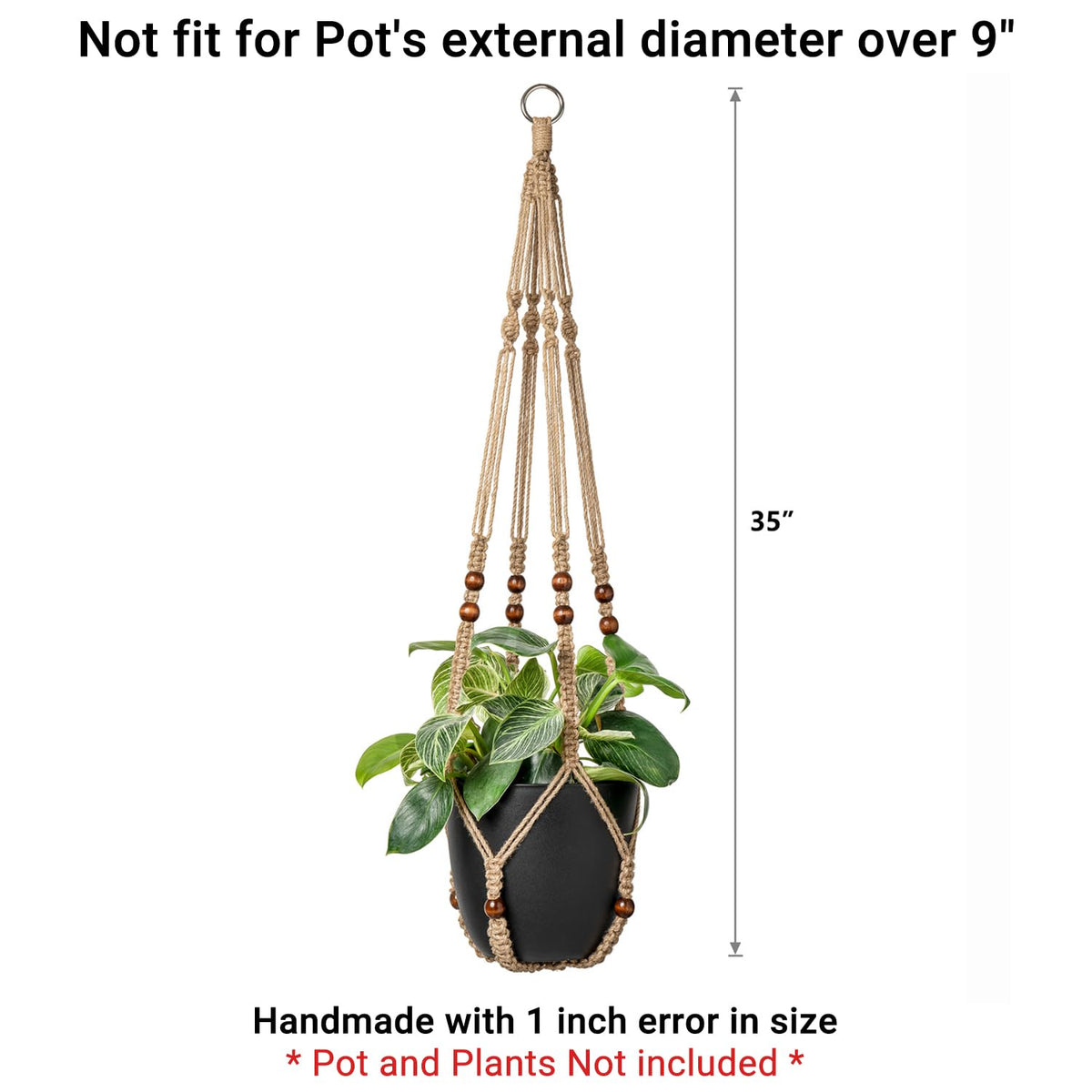 Mkono macrame hanger complements living room decor with natural fiber texture