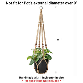 Mkono macrame hanger complements living room decor with natural fiber texture