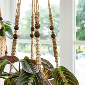 Mkono macrame wall hanging setup suitable for indoor and sheltered outdoor use.