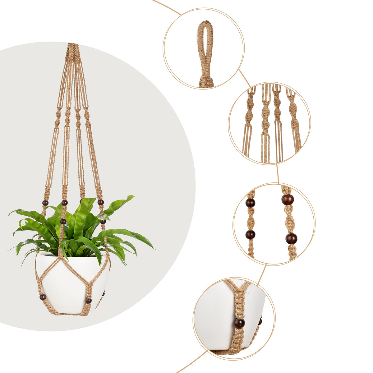 43-inch hanging planter basket decor for living room and balcony gardens